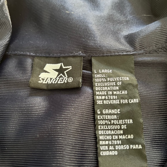 Starter Men’s Navy Track Jacket In A Size Large. - Picture 6 of 10